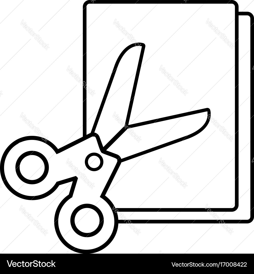 Scissors paper icon outline line style Vector Image