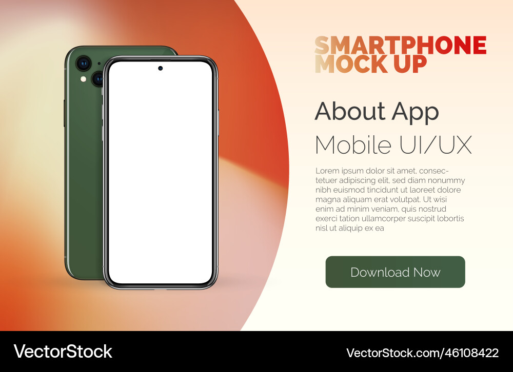 Smartphone mockup device ui ux mock up Smartphone mockup device ui ux mock up vector image