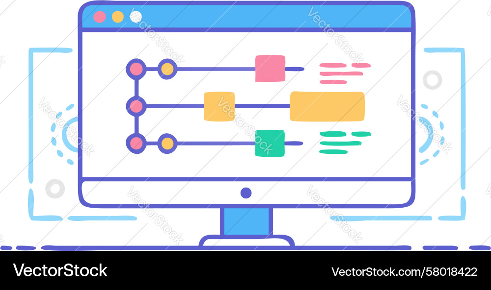 Software Development Flowchart Interface Vector Image