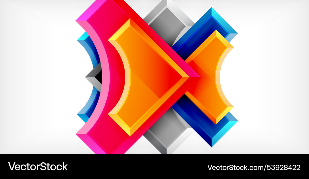 Square arrow shapes with round elements Vector Image