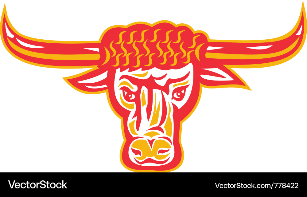 Texas Longhorn Bull Vector Image