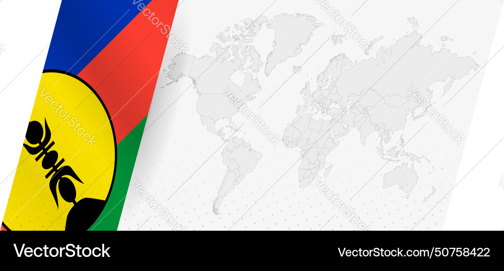 World map in modern style with flag of new Vector Image