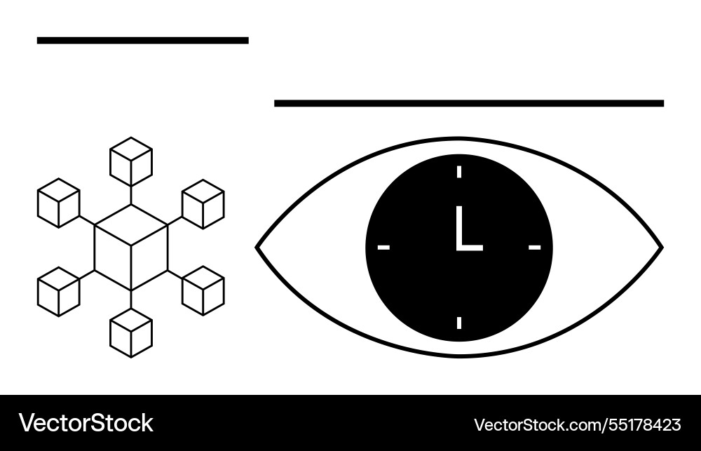 Abstract eye with clock and geometric network Abstract eye with clock and geometric network vector image