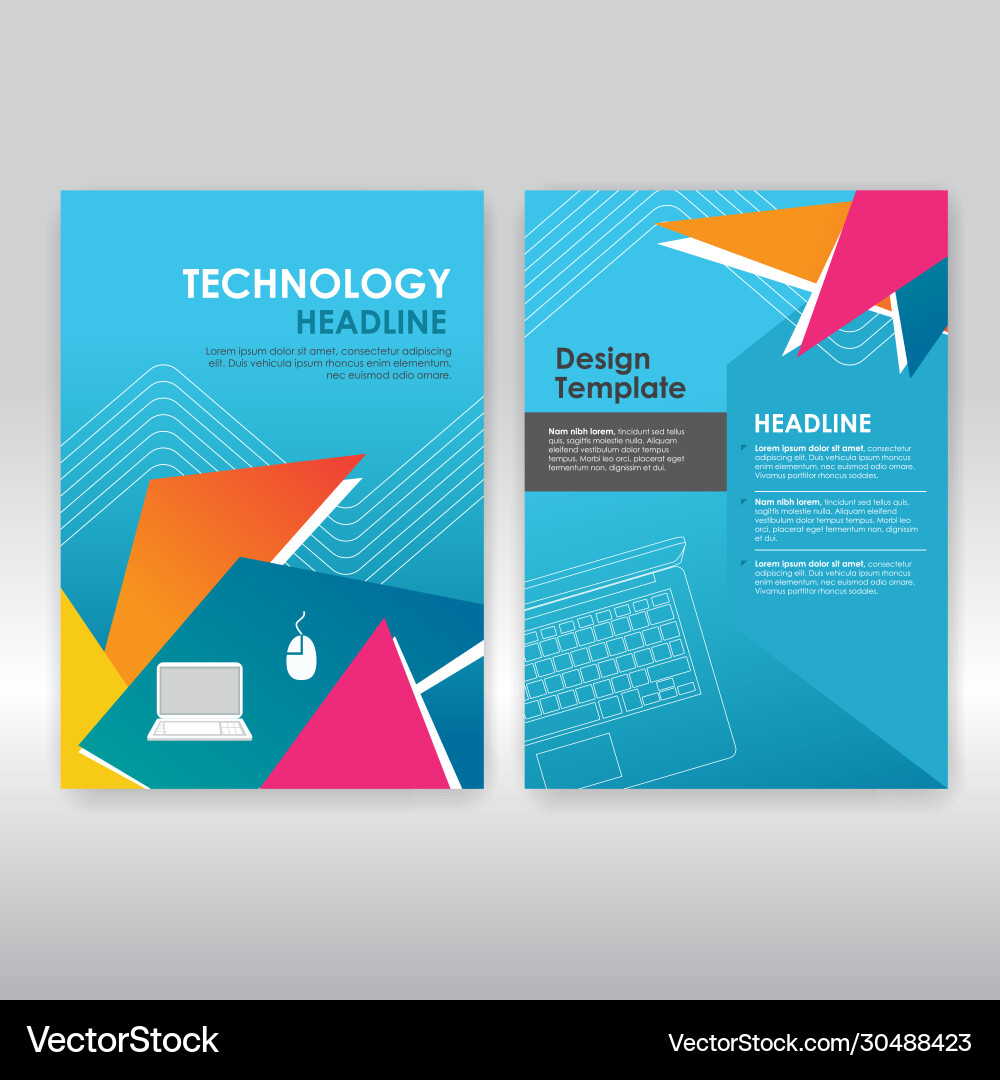 Abstract triangle brochure design template vector image