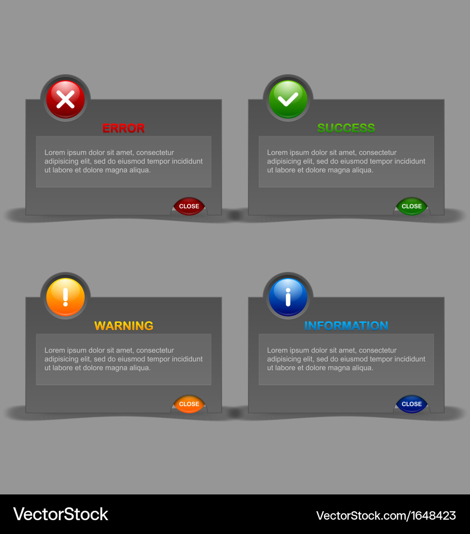 Alert Windows & Notifications vector image
