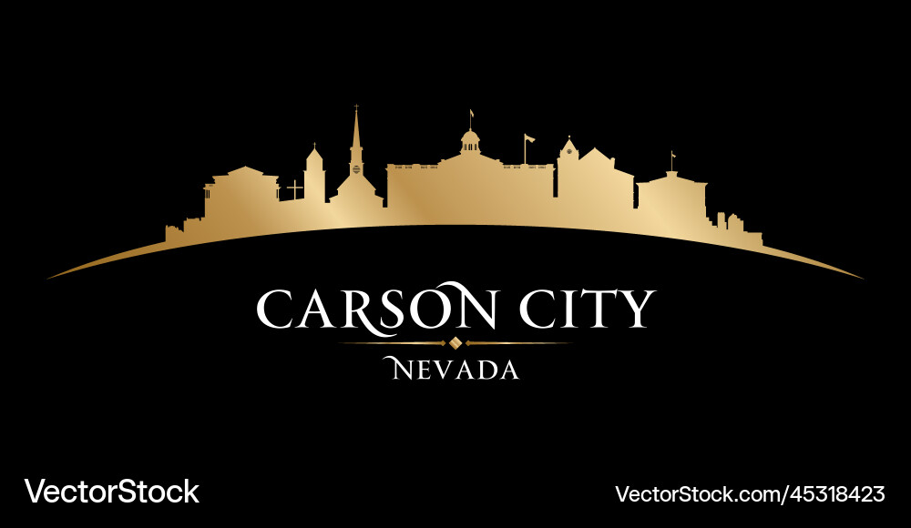 Carson city nevada silhouette black Vector Image