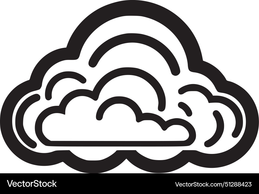 Cloud - black and white isolated icon Royalty Free Vector