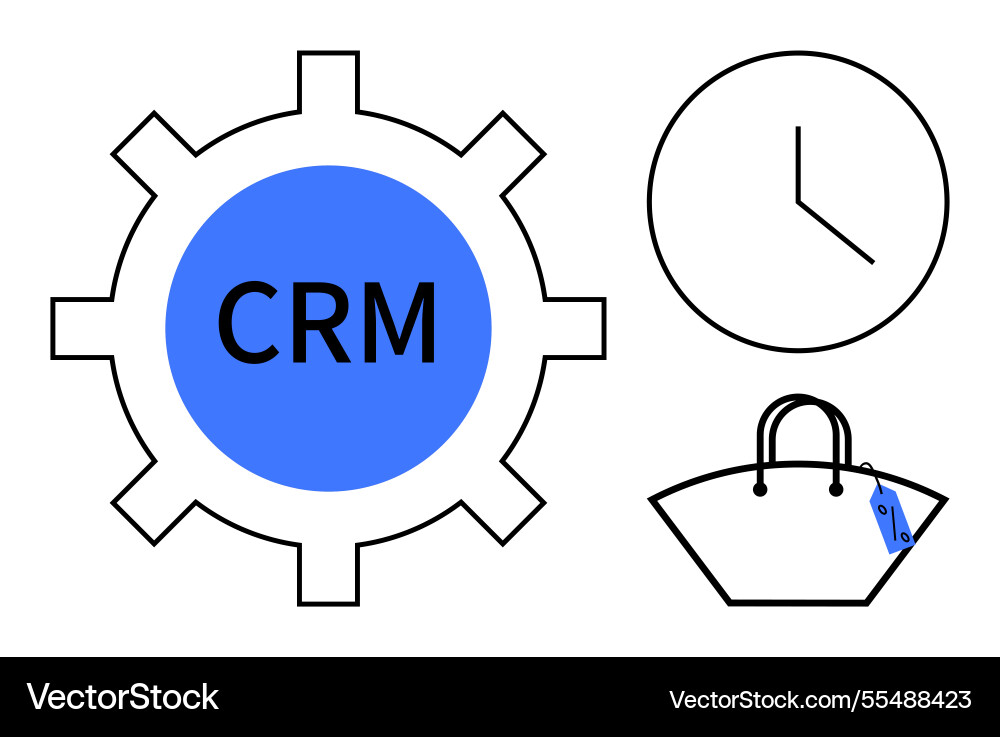 Crm strategies integrating time management Crm strategies integrating time management vector image