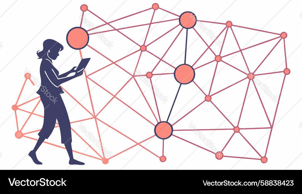 Data Network Control Vector Image