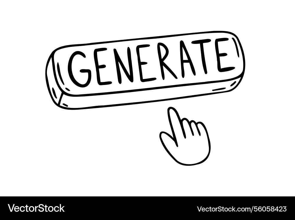 Generation Knopf mit Handsymbol Generation Knopf mit Handsymbol vektorbild