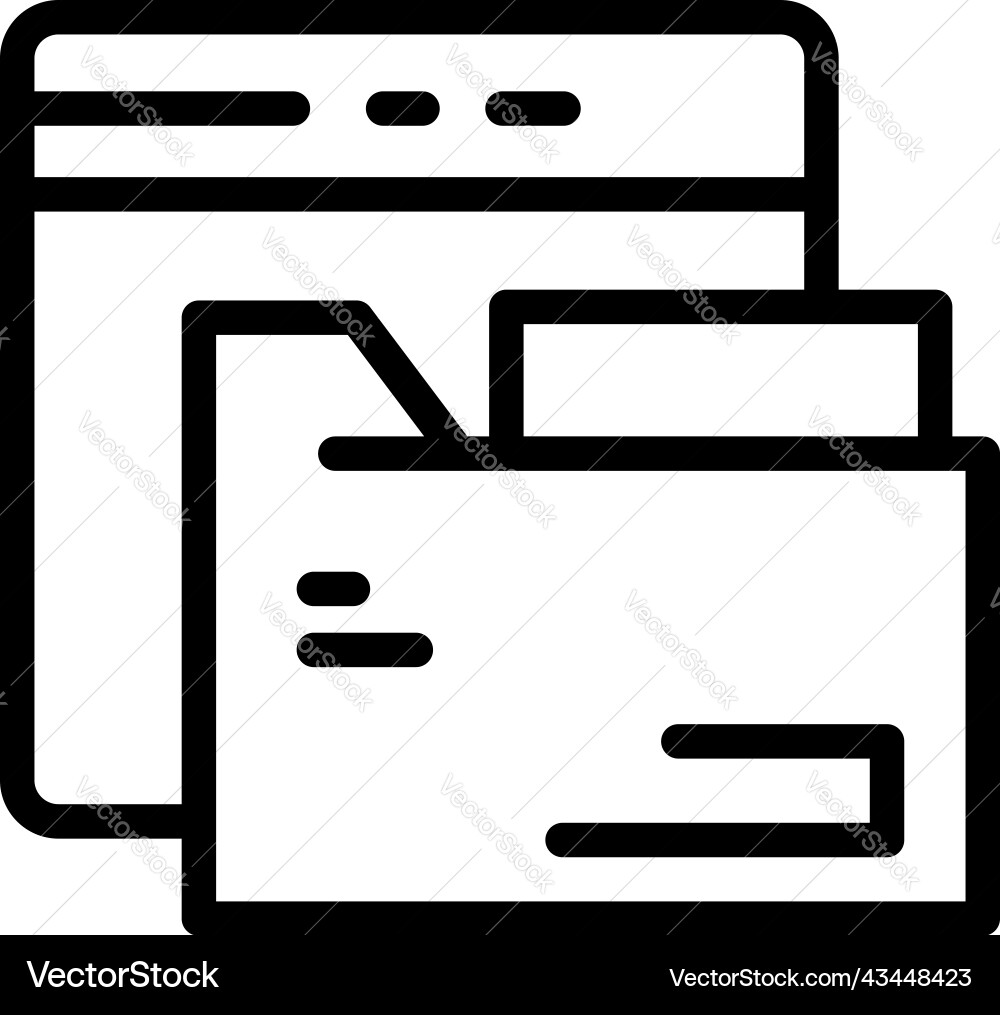 Internet folder icon outline process build Internet folder icon outline process build vector image