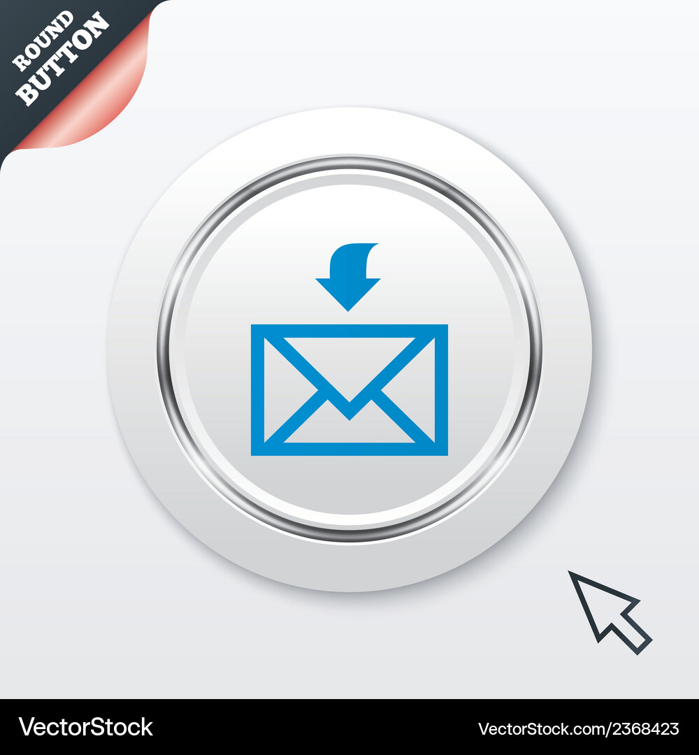 Mail receive icon envelope symbol get message Vector Image