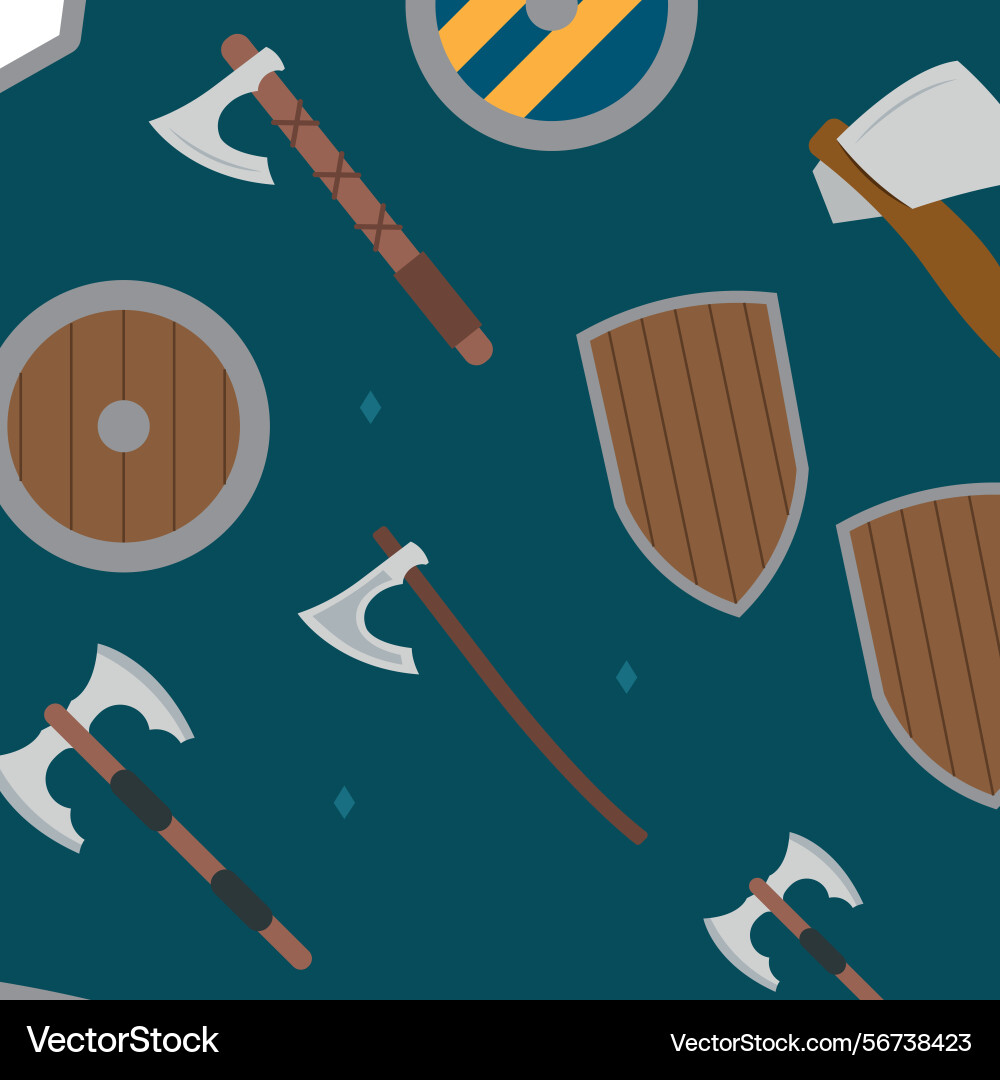 Medieval weapons pattern background Vector Image