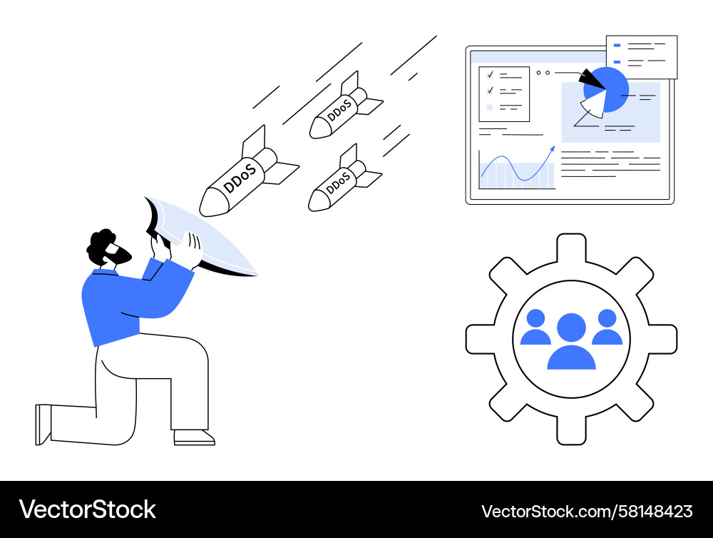 Protecting Systems from DDoS Attacks Vector Image