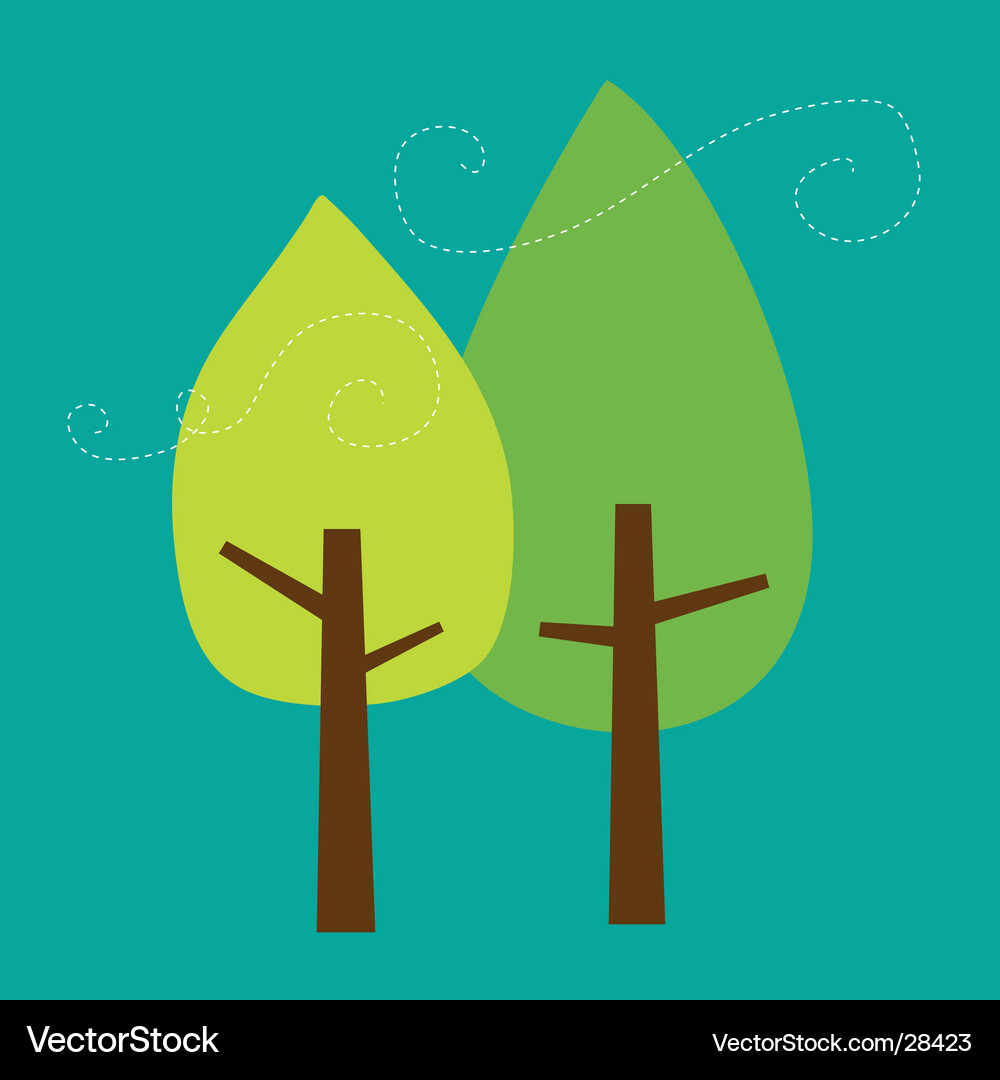 Rustling Trees in the Wind Vector Image