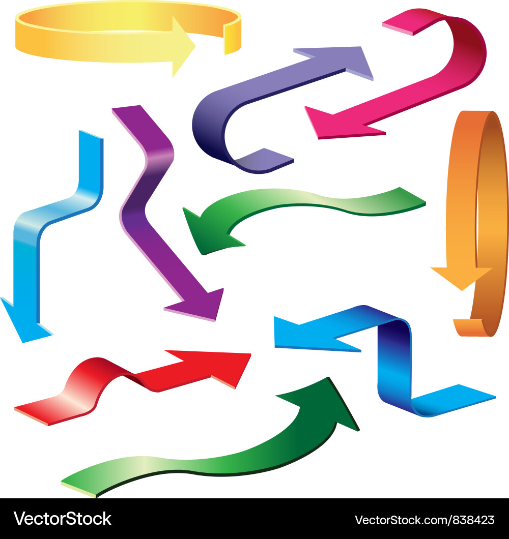Set of colorful arrows Vector Image