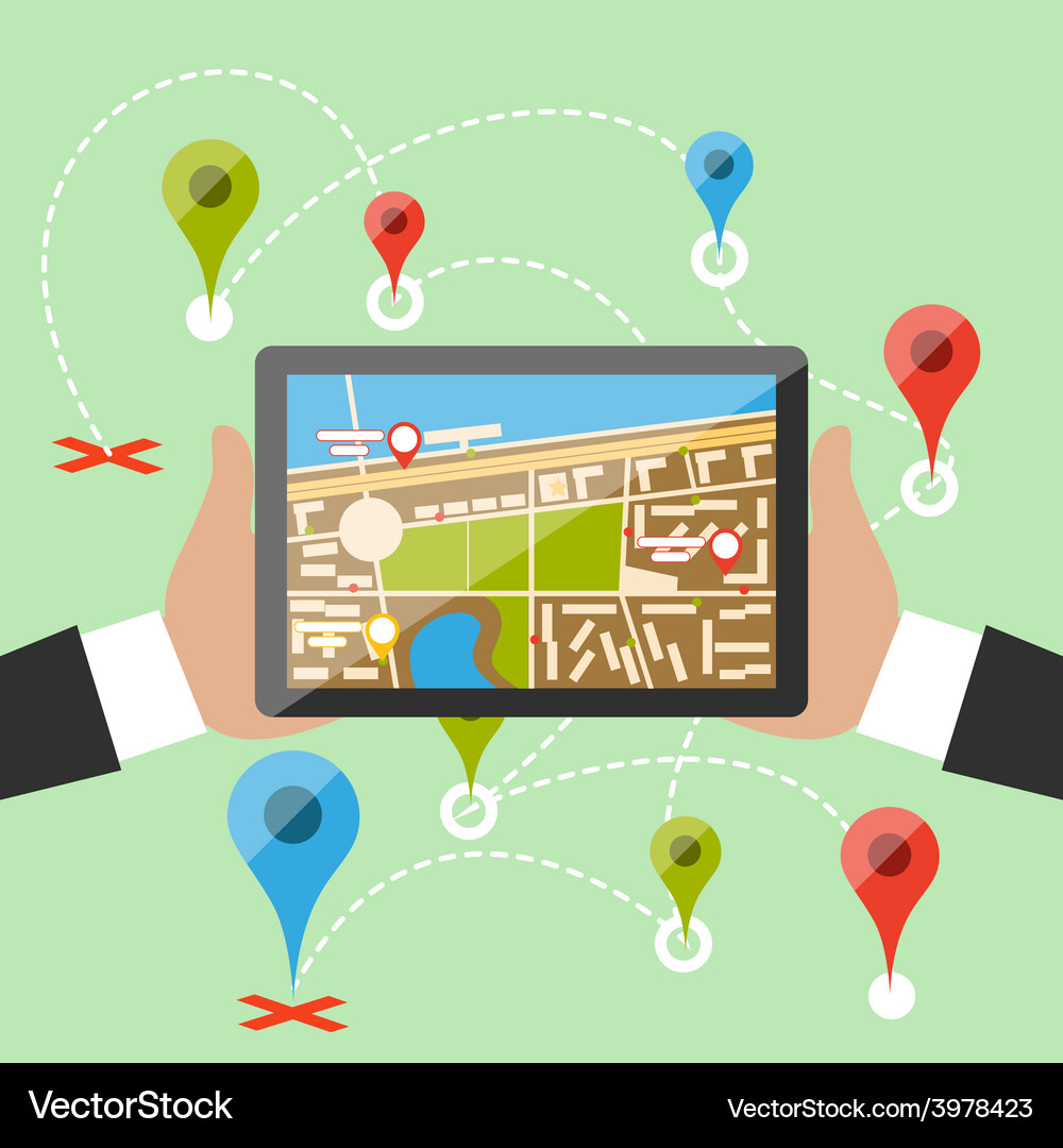 Smartphone Navigation Map Vector Image