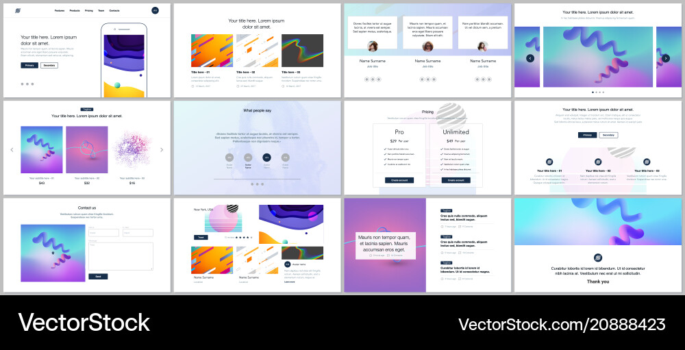 Templates for website design minimal presentation Templates for website design minimal presentation vector image