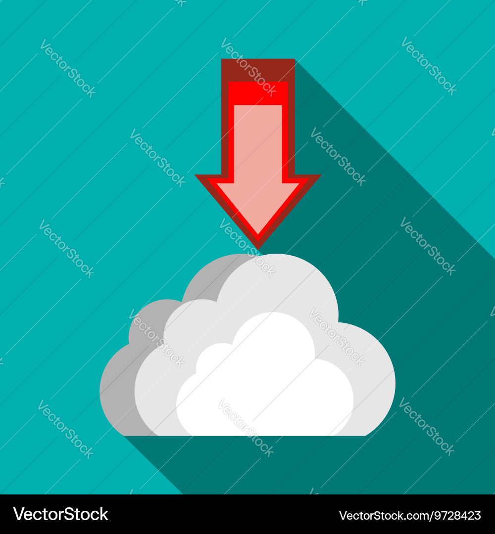 Upload from cloud icon flat style vector image
