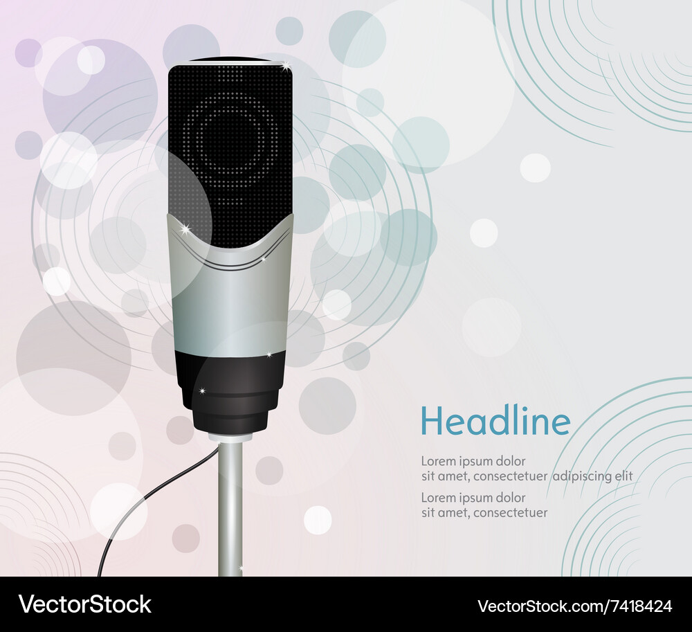 Abstract sound background with microphone Vector Image