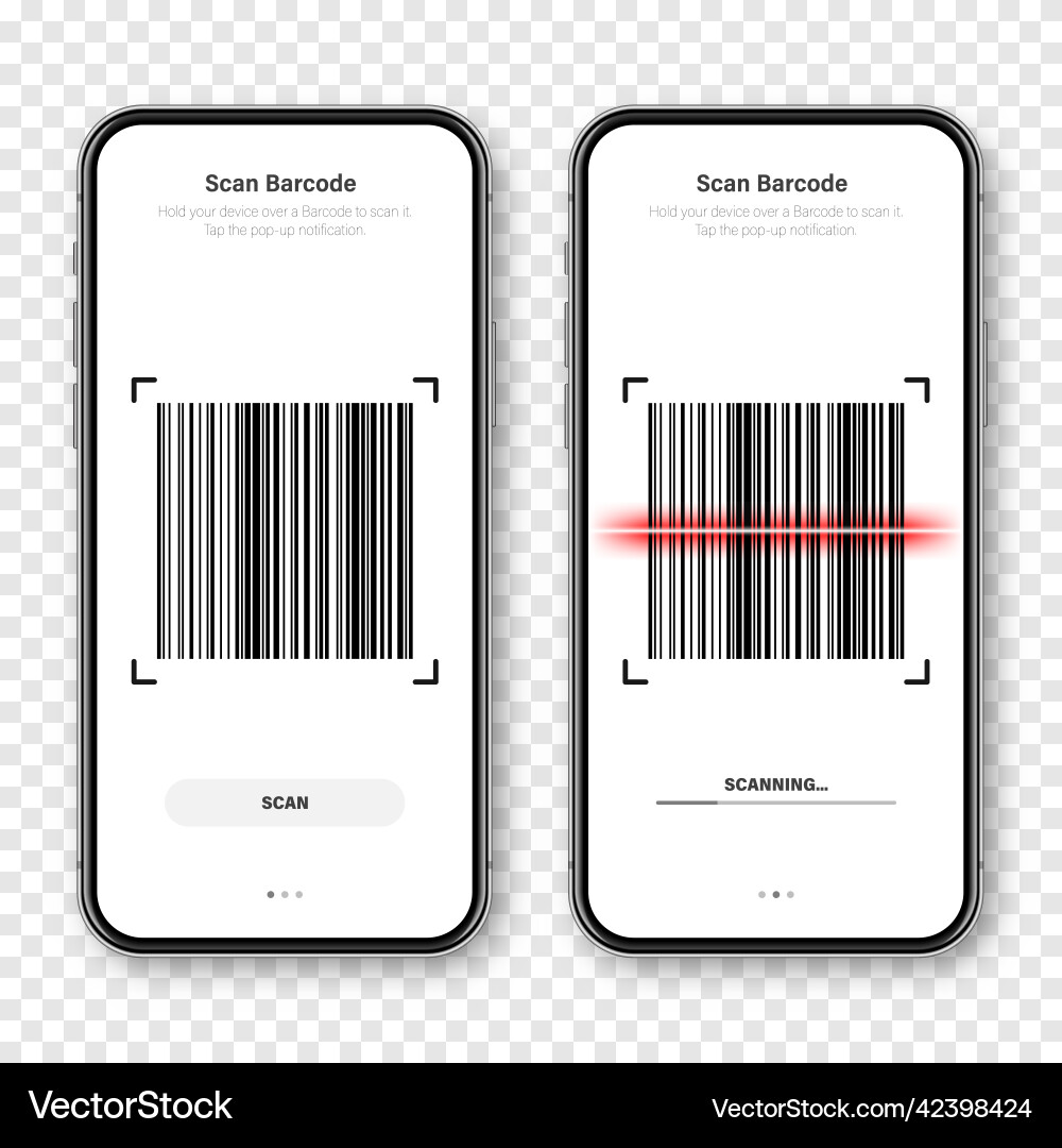 Barcode scanner reader app for smartphone Barcode scanner reader app for smartphone vector image