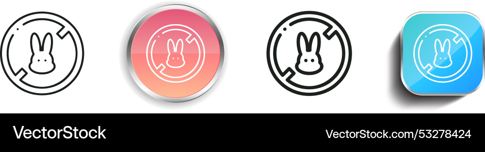 Cruelty free icon thin linear regular and button Cruelty free icon thin linear regular and button Vector Image