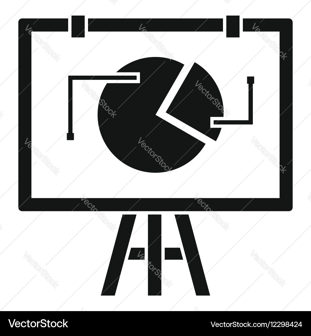 Flip chart with statistics icon simple style Vector Image