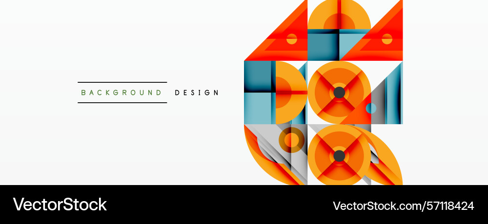 Geometric shapes overlap creating vibrant pattern Vector Image