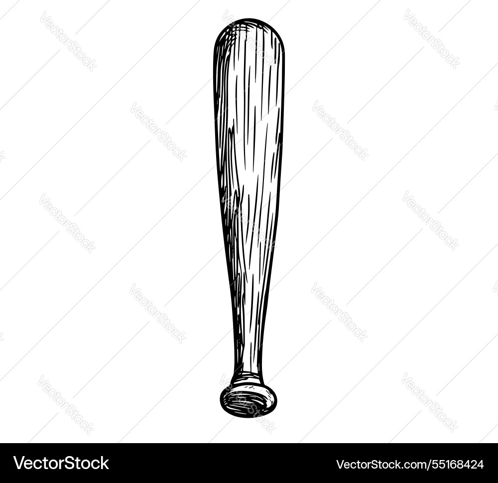 Klassische Baseball Bat Sketch vektorbild