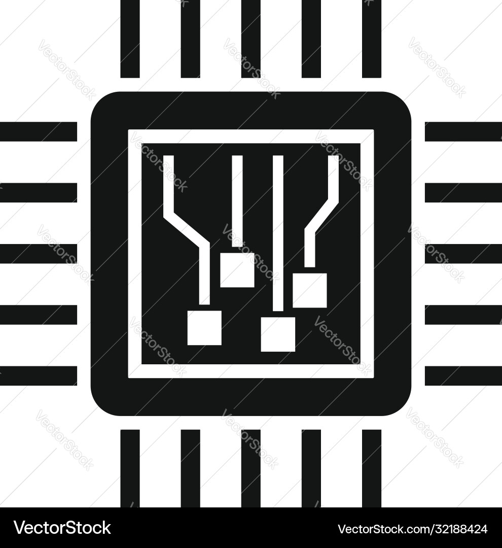 Machine learning processor icon simple style Machine learning processor icon simple style vector image