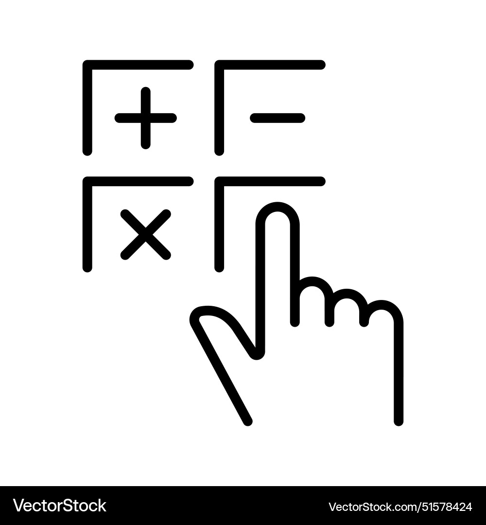 Money document and calculator outline icon linear Money document and calculator outline icon linear vector image