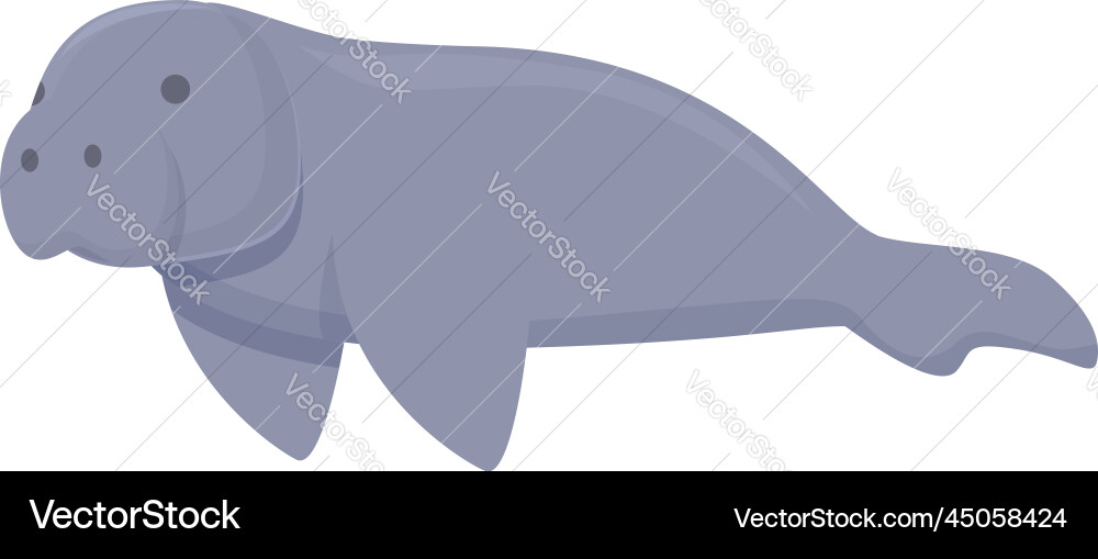 Ocean dugong icon cartoon sea manatee Ocean dugong icon cartoon sea manatee vector image