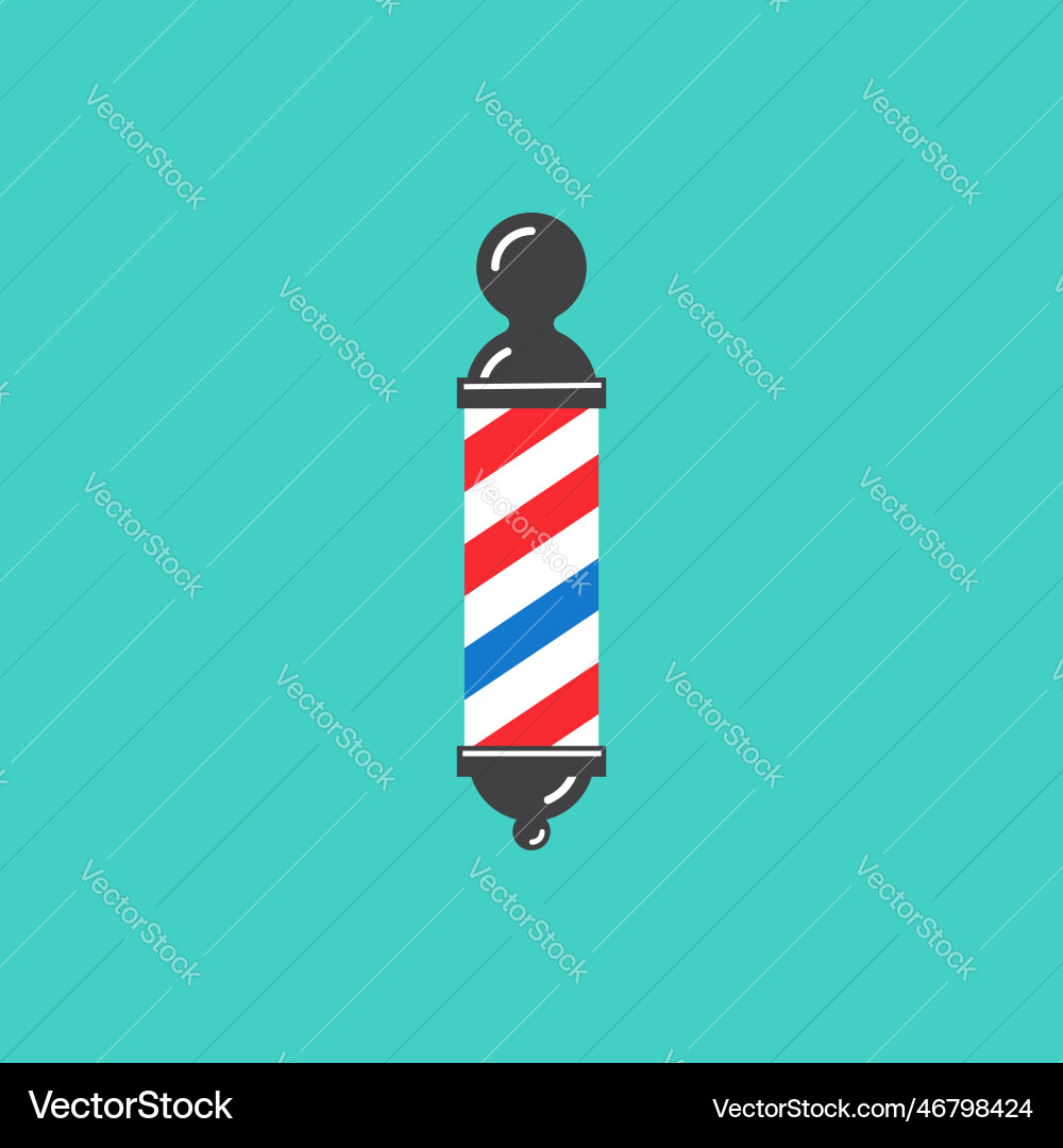 Old fashioned vintage glass barber shop pole icon Old fashioned vintage glass barber shop pole icon vector image