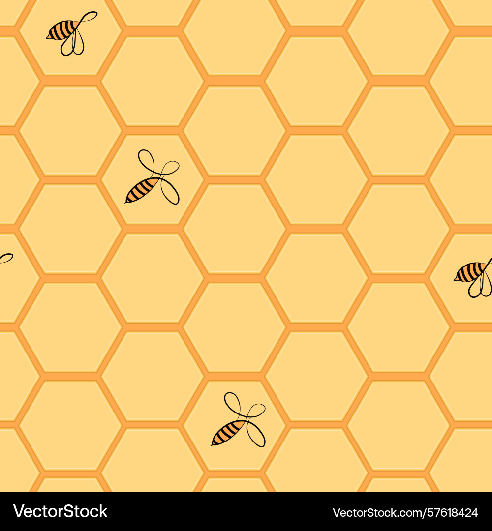 Seamless hexagon pattern with honeycomb Vector Image