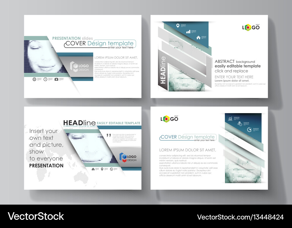 Set of business templates for presentation slides Set of business templates for presentation slides vector image