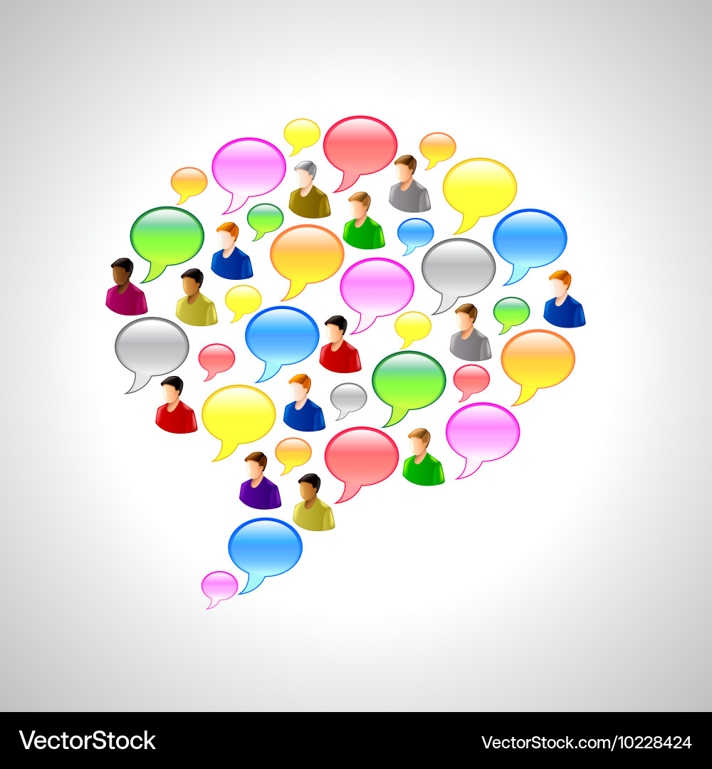 Speech bubbles and user icons background vector image