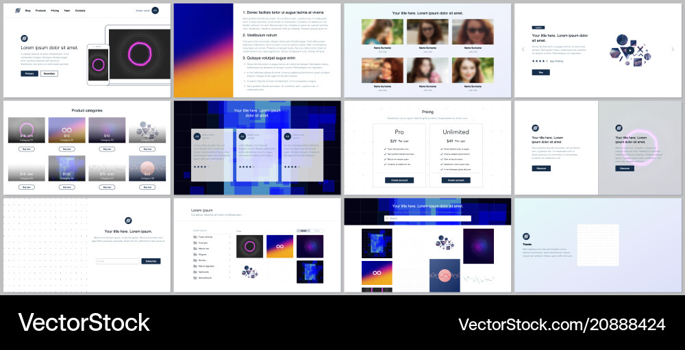 Vorlagen für Website-Design minimale Präsentation Vorlagen für Website-Design minimale Präsentation vektorbild