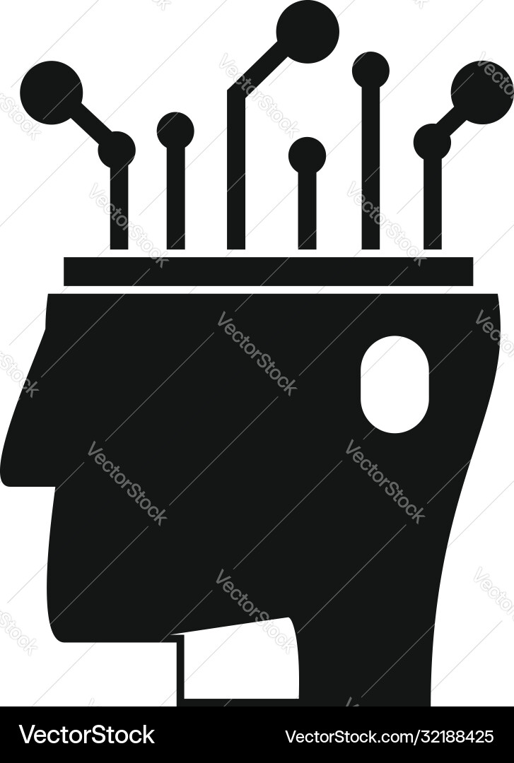 Ai automatic brain icon simple style Ai automatic brain icon simple style vector image