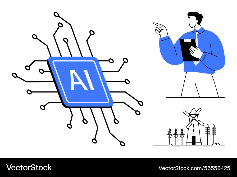Artificial intelligence chip with professional Artificial intelligence chip with professional vector image