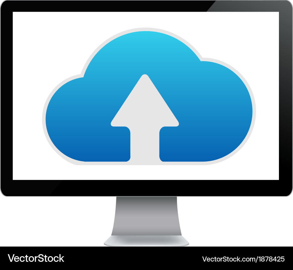 Cloud computing icon in computer vector image