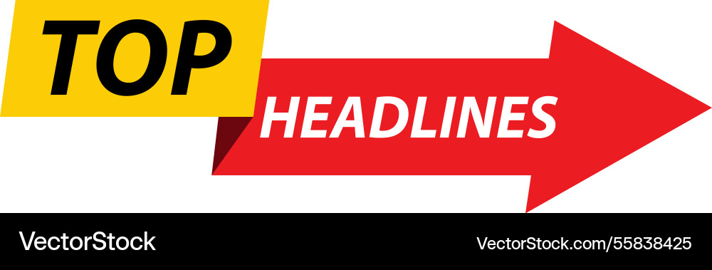 Dynamic featuring a red arrow with top headlines Dynamic featuring a red arrow with top headlines Vector Image