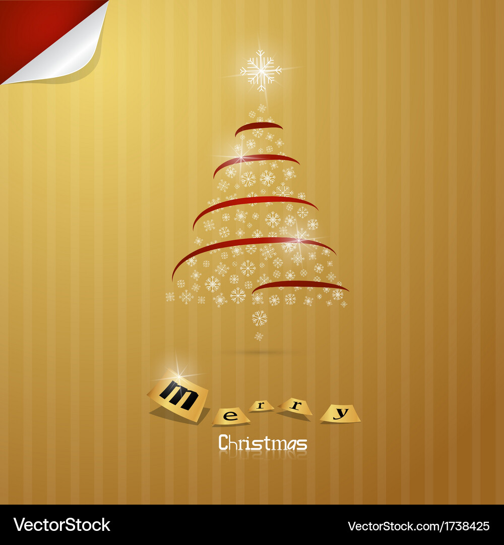 Golden Merry Christmas Abstract Background Vector Image