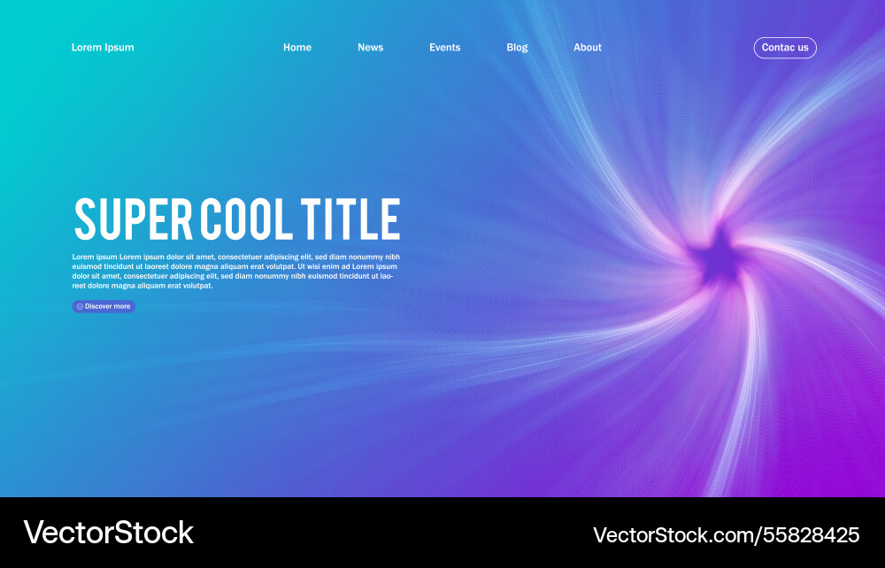 Landing page abstract design with twisted star Vector Image