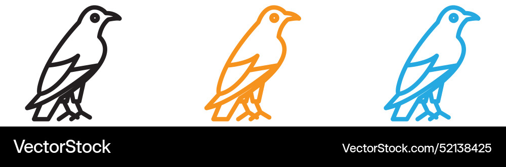 Raven logo set collection for web app ui Vector Image