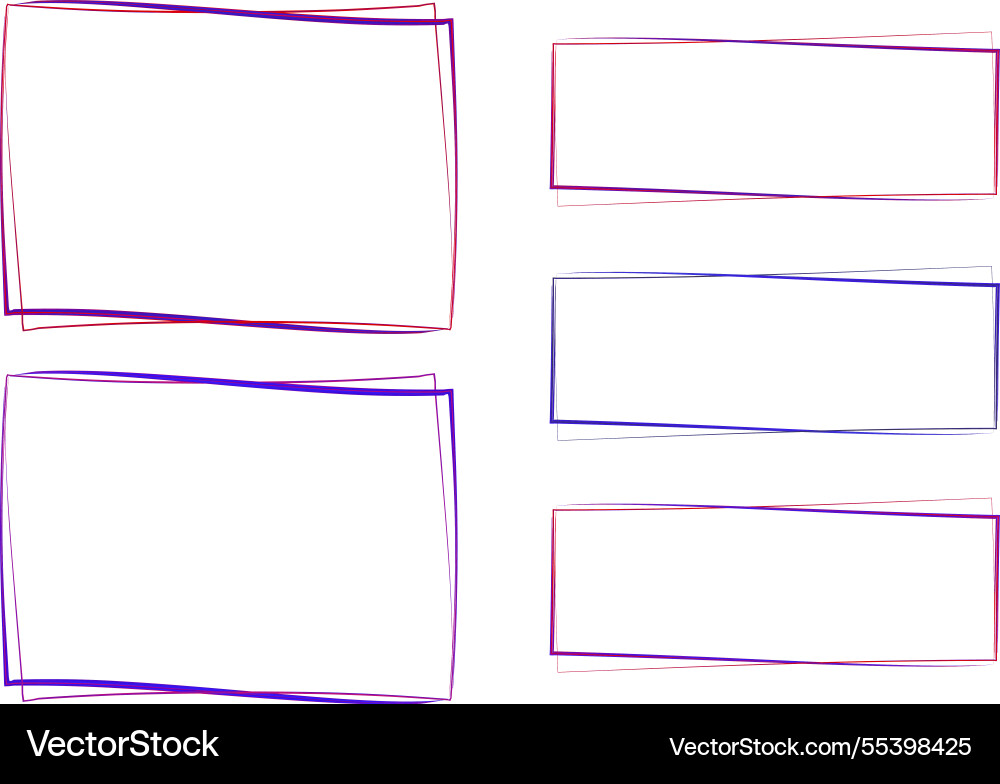 Red blue thin abstract squares and rectangles Vector Image