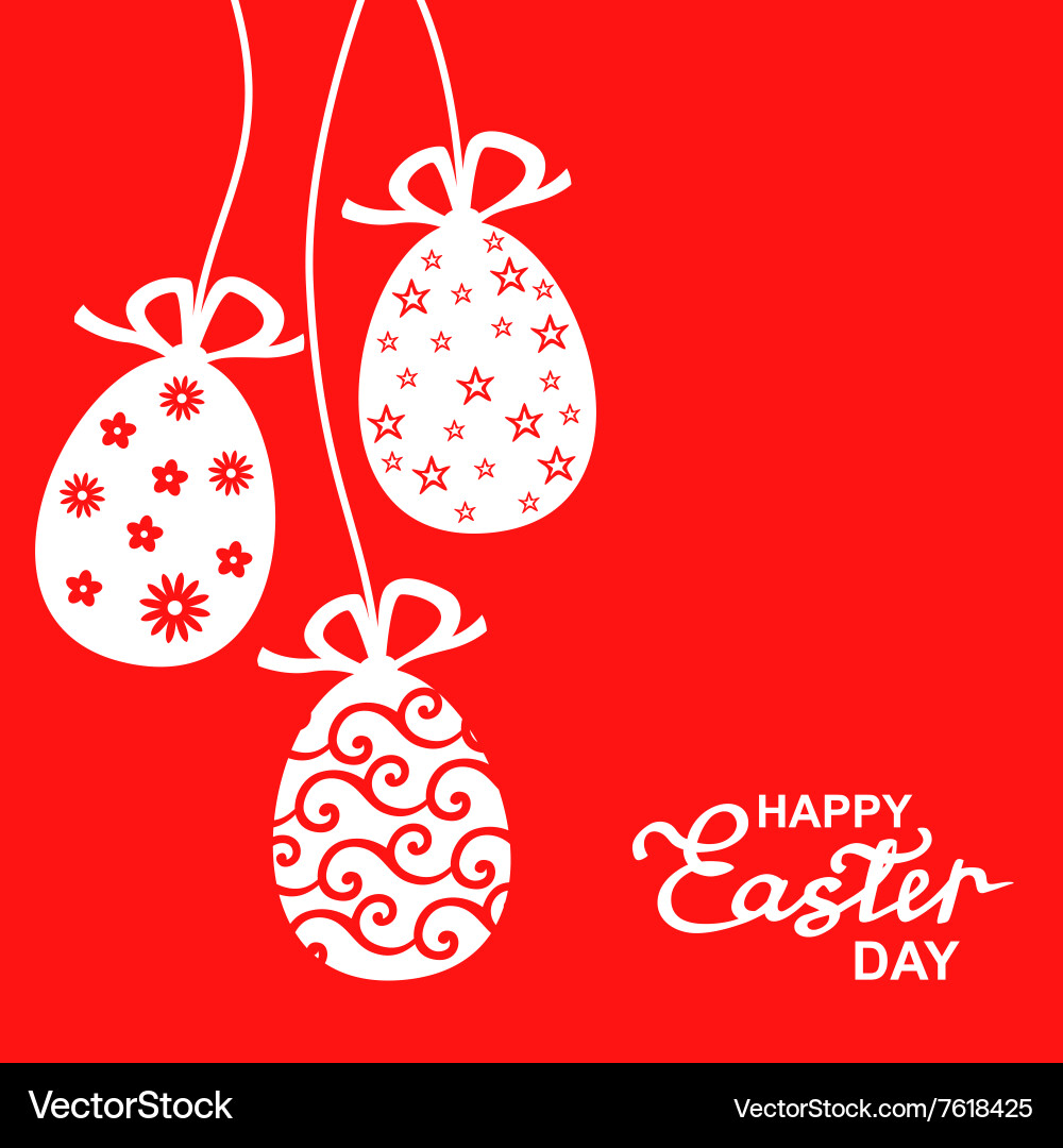Red Easter Lace Celebration Vector Image