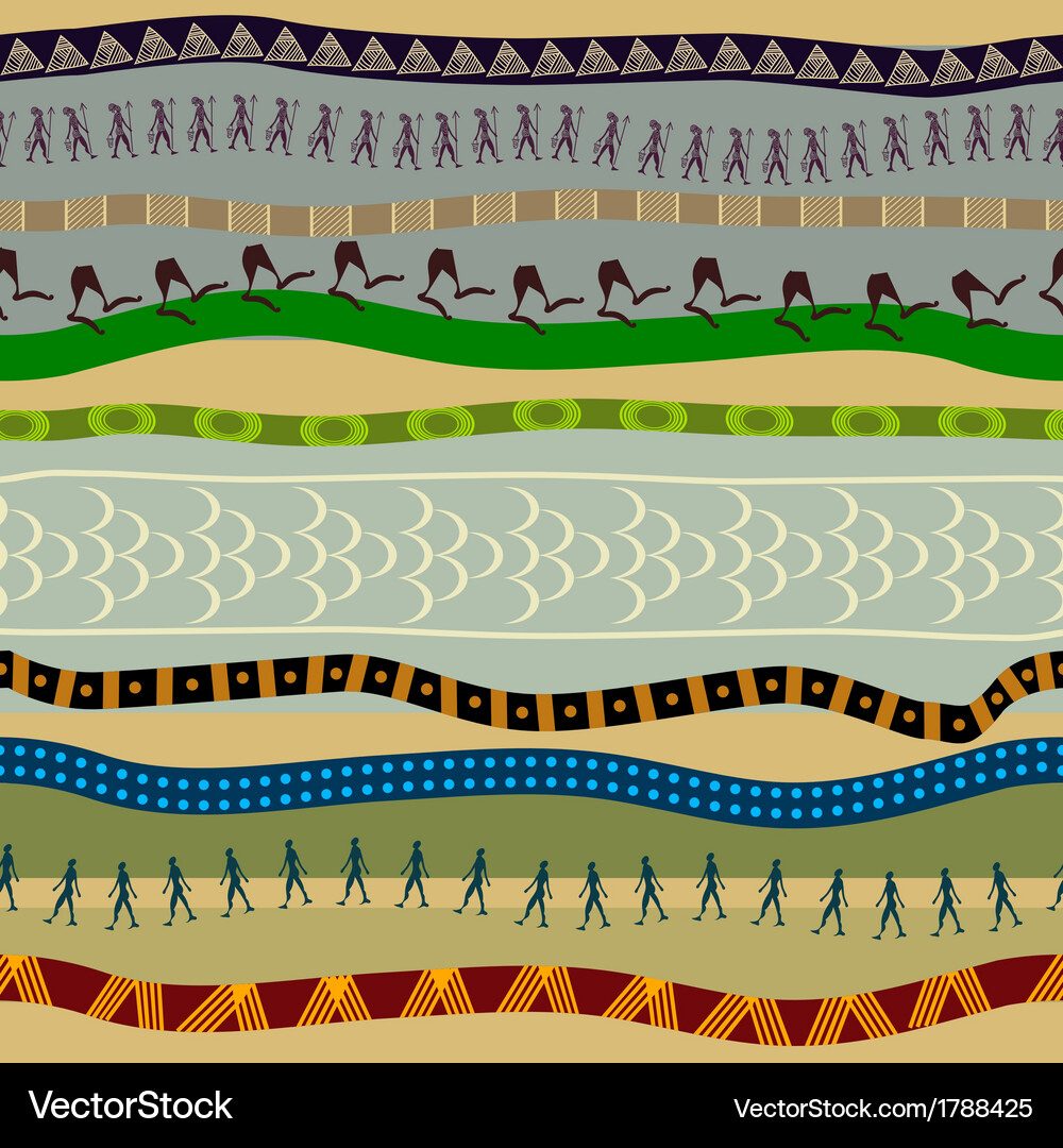 Seamless with primitive patterns and shapes Vector Image