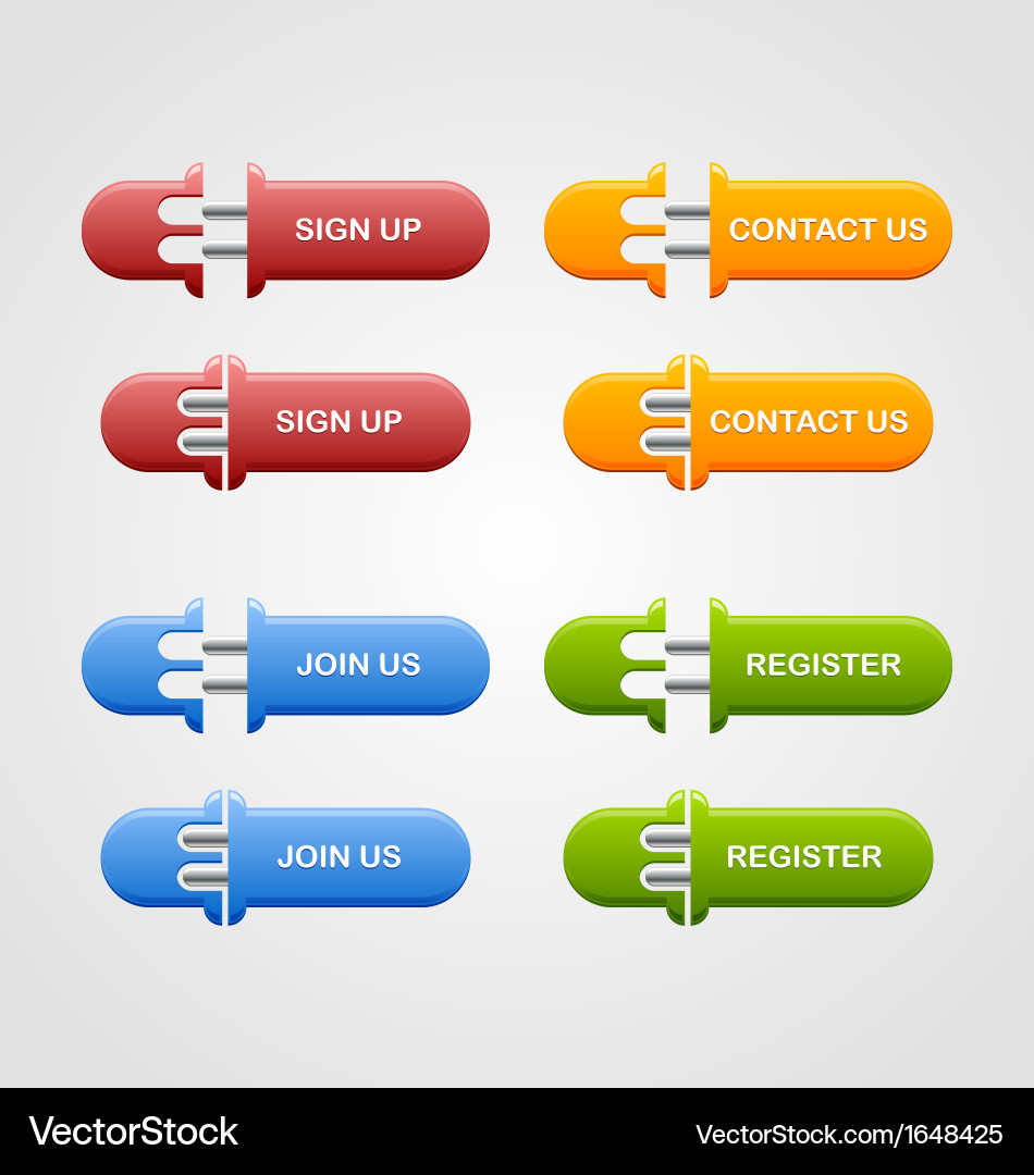 Sign Up Buttons Collection vector image