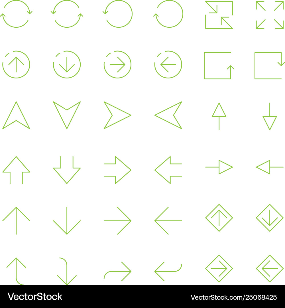 Thin Arrows & Navigation Icons Vector Image