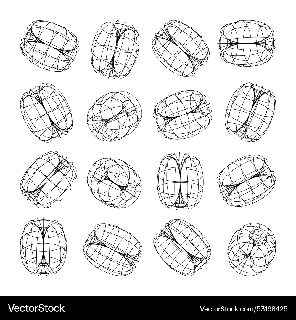 Wireframe lined shapes perspective mesh 3d grid Wireframe lined shapes perspective mesh 3d grid vector image